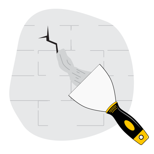cracks Fix wall cracks before installation of AMK